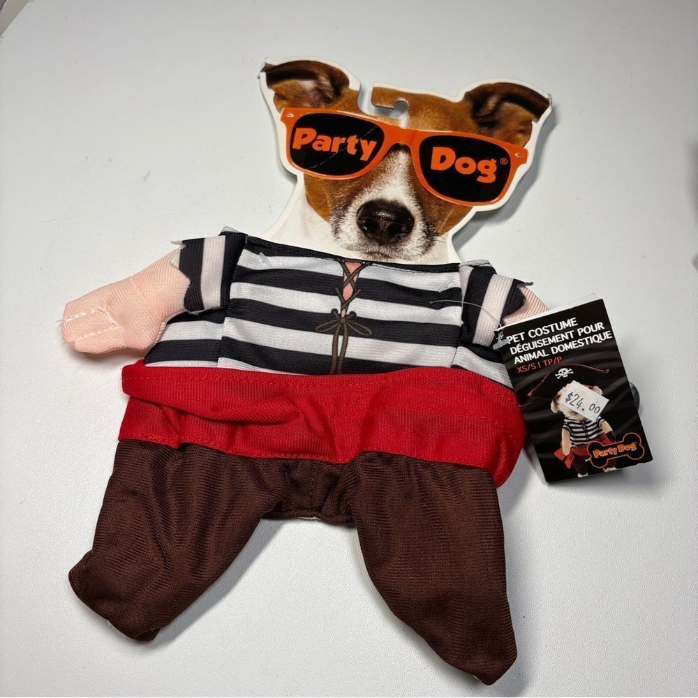 Pet Pirate Costume - Red and Brown